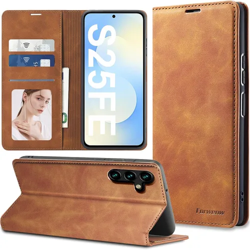 Miniatura 37 de Funda de piel con tapa para Samsung Galaxy Z Flip 3, con protección de bisagra, delgada y magnética tipo cartera [1 tarjetero], funda protectora a