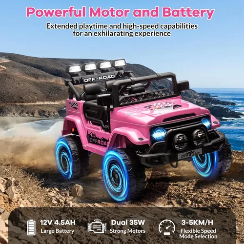 Miniatura 4 de GarveeLife Juguete de paseo para niños de 37 a 96 meses, camión eléctrico con velocidad máxima de 5 MPH, control remoto, pedal de acelerador