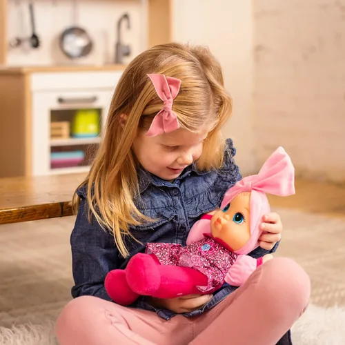 Miniatura 6 de Baby's First Muñeca suave y tierna Baby Kisses - Vestido con top estampado y leggings - Presione su barriga para un dulce beso suena y dice te amo