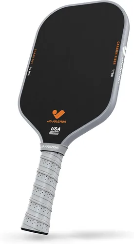 JOJOLEMON Paletas de pickleball, pala de fibra de carbono con un núcleo de polímero Shark Power de 0.63 pulgadas, las raquetas de pickleball Gris