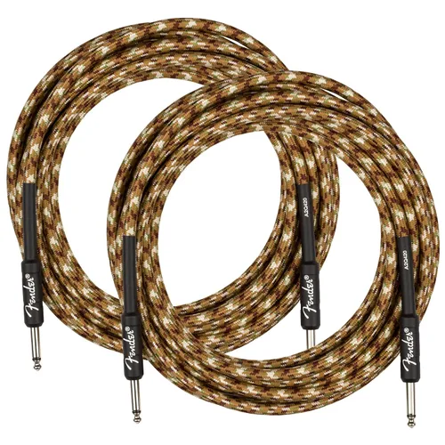 Miniatura 11 de Fender Cable de instrumentos de lujo de 10 pies, ángulo recto, tweed negro, paquete de 2