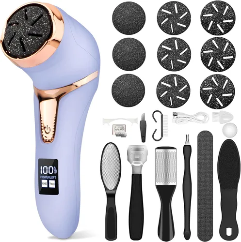 Miniatura 10 de Hoxida Removedor Eléctrico de Callos para Pies (con Aspiradora de Caspa), Cuarzo, Herramientas Recargables de Pedicura para Pies Lima para Pies, Kit
