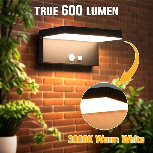Miniatura 9 de Luces Solares con Sensor de Movimiento para Exteriores, 2 Unidades - 600 Lúmenes, 3 Modos, IP44, Impermeables, Luz de Pared Solar de Aluminio