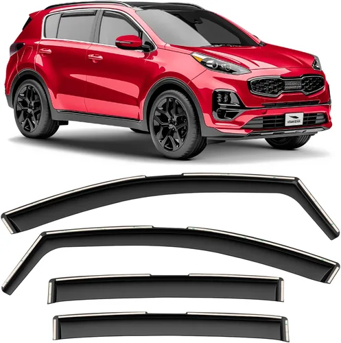 Miniatura 12 de Voron Glass - Protectores de lluvia de canal extra duraderos para Ford Edge 2015-2024, deflectores de ventana, viseras de ventilación, 4 piezas