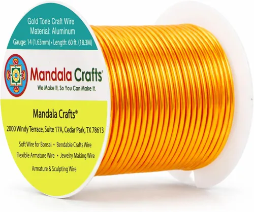 Miniatura 328 de Mandala Crafts - Alambre de aluminio anodizado de 8 calibre para hacer joyas - 9.75 m de alambre flexible negro colorido - Flexible para bonsái
