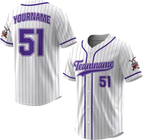 Miniatura 15 de Camiseta de béisbol a rayas personalizadas con logotipo de número de nombre para hombres, mujeres, jóvenes, niños, camiseta de uniforme