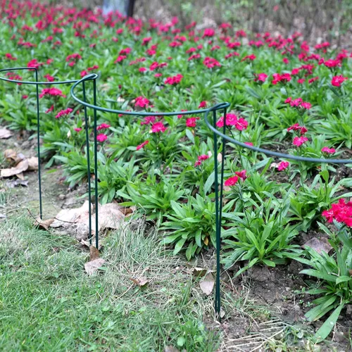 Miniatura 5 de TCBWFY Paquete de 10 estacas de soporte para plantas de jardín, 10 pulgadas de ancho, 16 de alta resistencia, entrelazadas, semicirculadas