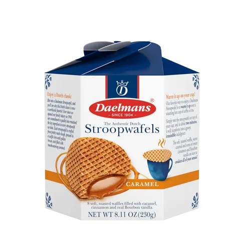 Miniatura 6 de Daelmans Stroopwafel Caramel - Los Stroopwafels Originales, Galletas de Gofres Holandesas Tostadas con un Relleno Cremoso y Mantecoso, Hechas