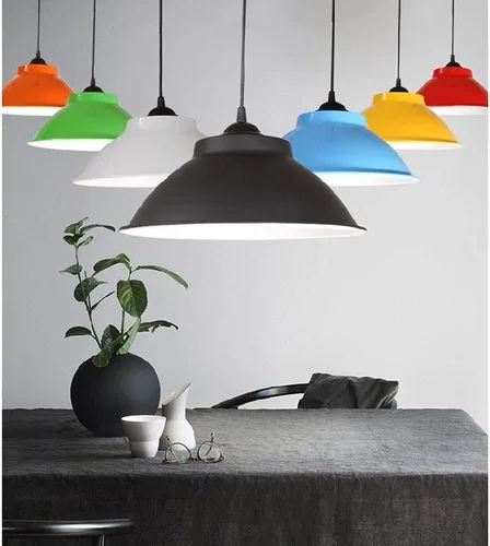 Miniatura 3 de Lámpara colgante amarilla estilo simple iluminación colgante en diseño colorido elegante pantalla de lámpara, accesorios industriales modernos
