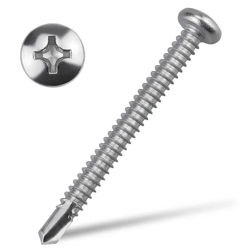 Miniatura 9 de Tornillos autoperforantes #12 x 1 pulgada, 410 tornillos de chapa de acero inoxidable, Phillips Drive, tornillos autorroscantes de cabeza redonda
