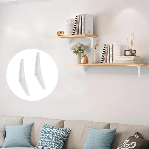 Miniatura 7 de 12 soportes de estante blancos de 4 x 3 pulgadas, soporte de estante flotante, soportes en L resistentes, soporte de soporte de metal de hierro