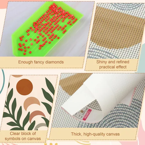 Miniatura 2 de Yeaqee 4 piezas de kits de arte de diamante DIY para pintura adulta, adornos de diamantes estéticos para la pared, adornos estéticos