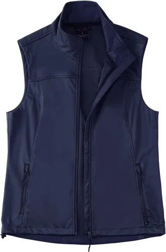 Miniatura 3 de BALEAF Chaleco ligero Softshell sin mangas para mujer, resistente al viento, cuello alto con bolsillos con cremallera, correr, senderismo, golf