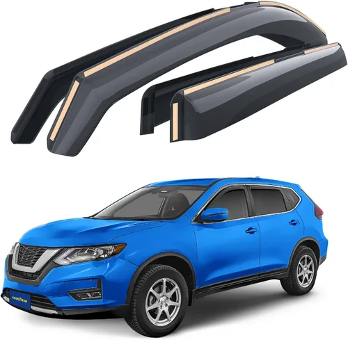 Goodyear Deflectores de ventana de canal inastillables para Nissan Rogue 2014-2020, viseras de ventana para automóviles, accesorios de automóvil,