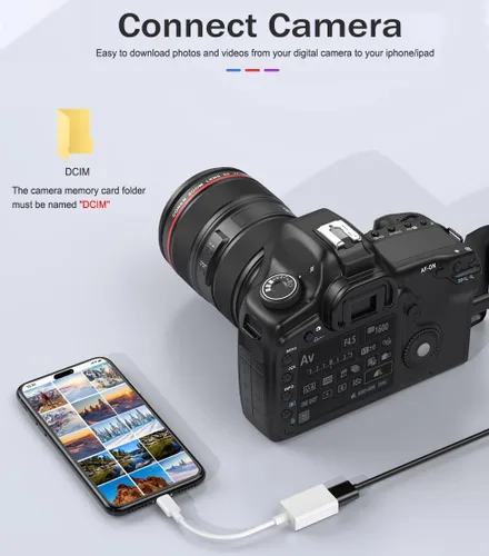 Miniatura 3 de Adaptador USB-C a USB para iPhone 15, 16, 17, MacBook Pro Air 2025, iMac iPad mini Pro, compatible con convertidor de cable USB OTG certificado MFi