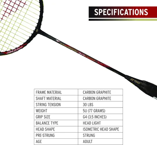 Miniatura 6 de Yonex Nanoray 70 - Raqueta de bádminton ligera