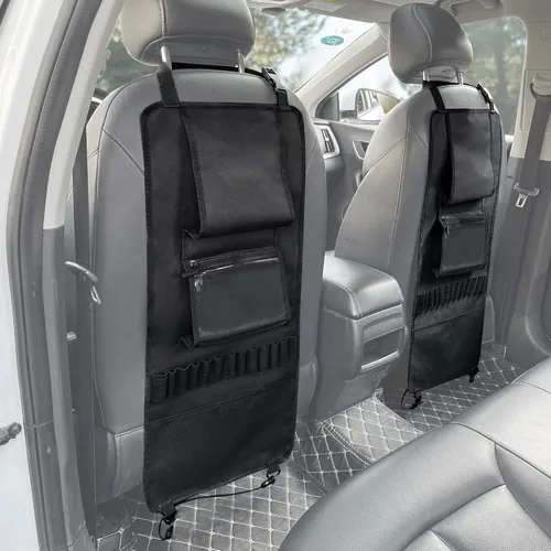 Miniatura 7 de MYDAYS Paquete de 2 Portaarmas para Respaldo de Asiento, Organizador de Asiento Delantero de Camuflaje con Bolsillo para Balas, Soporte Vehicular