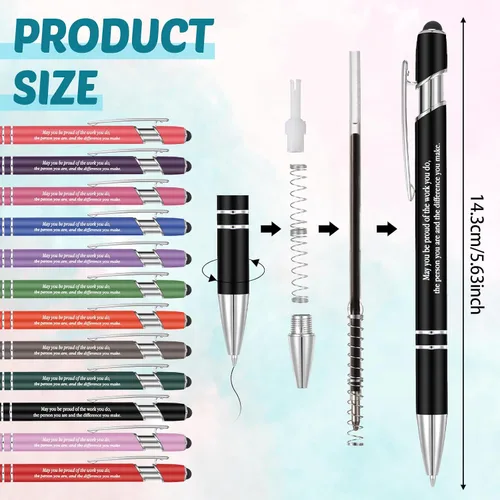 Miniatura 3 de Fuutreo 12 bolígrafos inspiradores con citas motivacionales, para compañeros de trabajo, oficina, profesores, tinta negra de 0.039 pulgadas