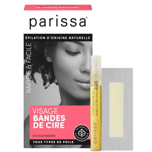 Miniatura 2 de Parissa Tiras naturales de cera facial y labial, aptas para principiantes y suaves para pieles sensibles, tiras listas para usar para labio