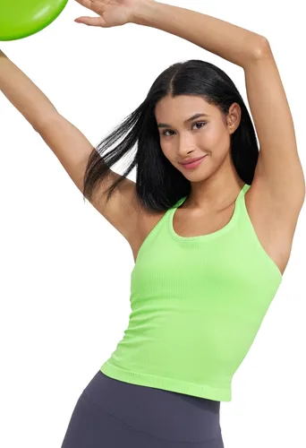 Miniatura 77 de sphinx cat - Camiseta corta de entrenamiento para mujer, camiseta sin mangas, acanalada, con espalda cruzada y brasier integrado