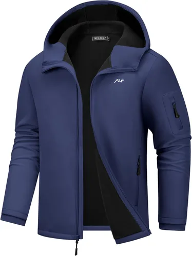 Miniatura 9 de WULFUL Chaqueta ligera Softshell para hombre, con forro polar, rompevientos, impermeable, suave, para senderismo al aire libre