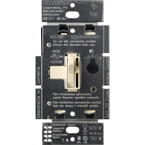 Miniatura 16 de Lutron Ariadni/Toggler LED+ Interruptor Regulador de Luz para LED Regulable, Halógeno e Incandescente Interruptor Dimmer, 150W, Unipolar/3-Vías