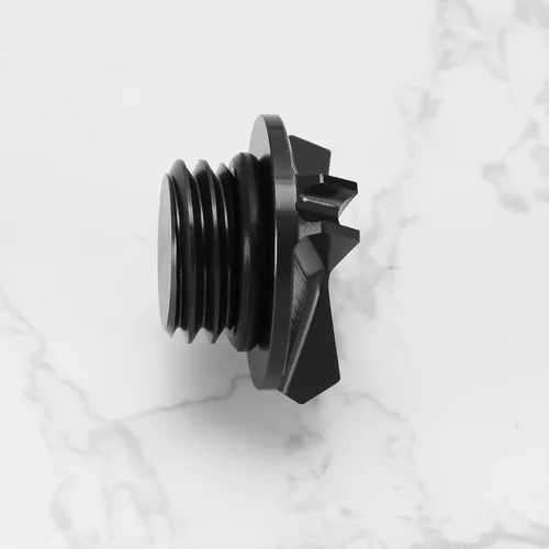 Miniatura 7 de Tapón de drenaje de aceite de motor, cubierta de tapón de tuerca de sumidero compatible con Kawasaki M20x2.5 CNC aleación de aluminio piezas de Negro