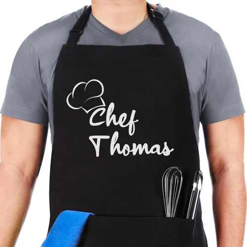 Miniatura 6 de Delantal personalizado 2025, delantal de cocina personalizado para hombres y mujeres, regalo de cumpleaños, chef, regalo único para amigos