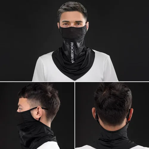 Miniatura 6 de ROCKBROS Polaina refrescante para el cuello con bucles para las orejas, cubiertas faciales de verano para hombres y mujeres, máscara de ciclismo