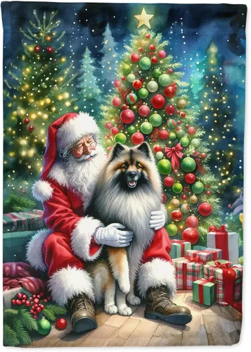 Miniatura 38 de Caroline's Treasures DAC4159CHF - Bandera de casa de Husky siberiano y Papá Noel para porche, grande, para colgar en la pared, poliéster