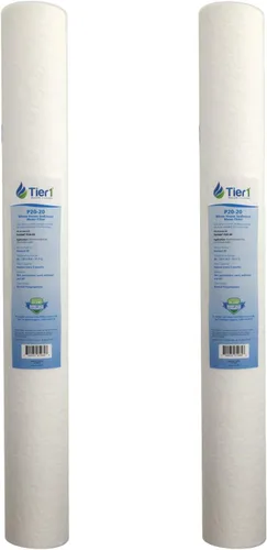 Miniatura 25 de Tier1 Cartucho de repuesto de filtro de agua de sedimentos de polipropileno hilado para toda la casa de 10 micrones, 20 x 2.5 pulgadas, compatible