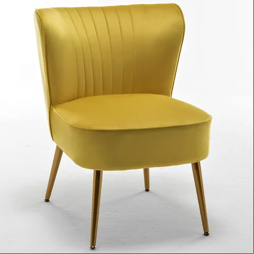 Miniatura 19 de Container Furniture Direct Silla moderna de terciopelo para sala de estar, dormitorio o entrada, diseño elegante y cómodo sin brazos con patas