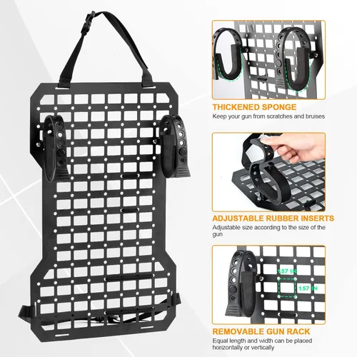 Miniatura 2 de Molle Seat Back Organizer Molle Panel Gun Holder Gun Rack Para Vehículos Tácticos Camión Montaje Paneles (2 PCS)