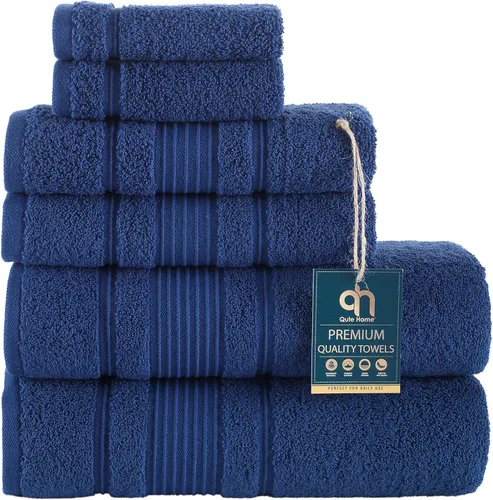 Miniatura 37 de Juego de 4 toallas de baño, 100% algodón turco prémium, toallas turcas de alta calidad para baño, de secado rápido, suaves y absorbentes, incluye 4