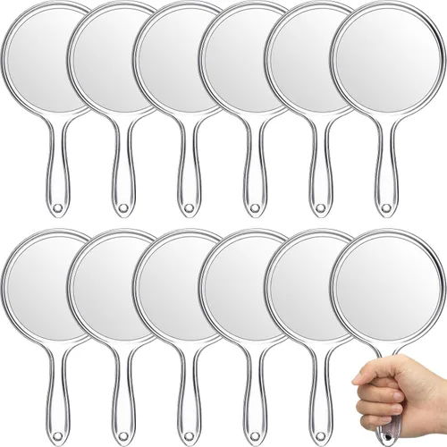 Miniatura 11 de Jetec Espejo de mano de doble cara, espejo de mano de doble cara, espejo de aumento 1X/2X con asa, espejo de mano transparente, espejo de maquillaje