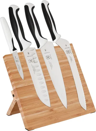 Miniatura 22 de Mercer Culinary Millennia Colors - Juego de 5 tableros magnéticos con asas amarillas, acacia