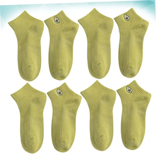 Miniatura 8 de USHOBE 4 Pairs Fashion Short Socks Lip Gloss for Girls Womens Socks Hosiery Girl Socks Short Ankle Socks Women