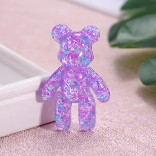 Miniatura 4 de Abrazo de oso de bolsillo, alivio de la ansiedad, positividad para la salud mental, alivio del autismo, alivio del estrés para ella, regalo Púrpura