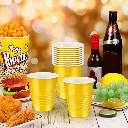 Miniatura 7 de Suclain Paquete de 500 vasos desechables de plástico resistentes para agua potable, para fiestas, cumpleaños, bodas, cervezas, servir, aperitivos
