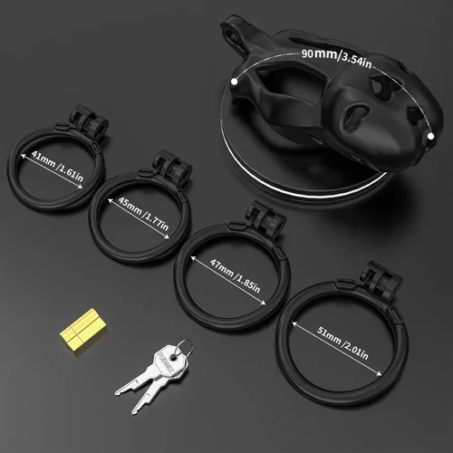 Miniatura 4 de Love 1.0 - Jaula de castidad – Dispositivo de castidad masculina de resina ligera con bloqueo invisible, equipo de bondage para hombres, diseño