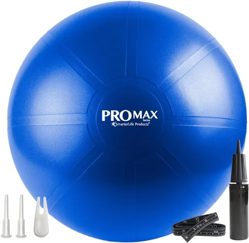 Miniatura 9 de SmarterLife PRO MAX - Pelota de entrenamiento para fitness, yoga, equilibrio, estabilidad o parto para embarazo y parto, ideal como silla de pelota