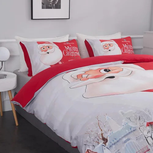 Miniatura 9 de Funda de edredón de Navidad, juego de cama con estampado HD, funda de edredón de microfibra súper suave, tamaño King, patrón de Papá Noel