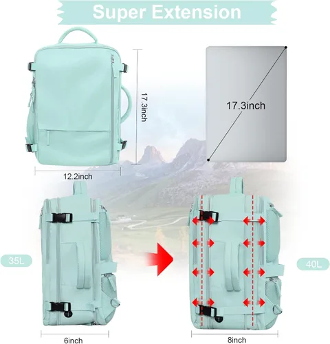 Miniatura 4 de Hanples - Mochila de viaje para mujeres y hombres, mochila grande de mano, artículo personal, mochila para laptop aprobada por TSA para vuelos