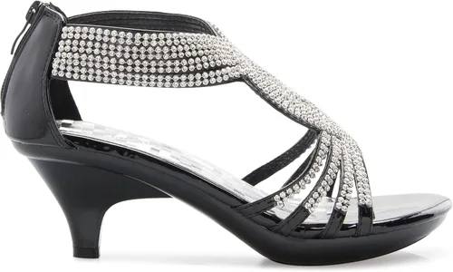 Miniatura 2 de sandalias de tacón bajo para mujer, con tiras y diamantes de imitación