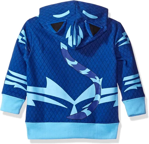 Miniatura 2 de PJ Masks Boys Little Gekko and Catboy Hoodie Sweatshirt with Mesh Mask