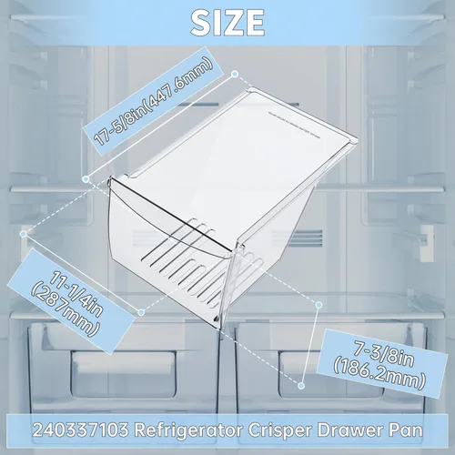 Miniatura 3 de HECASA 240337103 240337102 Reemplazo de bandeja para cajón para verduras de refrigerador para 240337105 240337107 240337108 240337109 Reemplazo