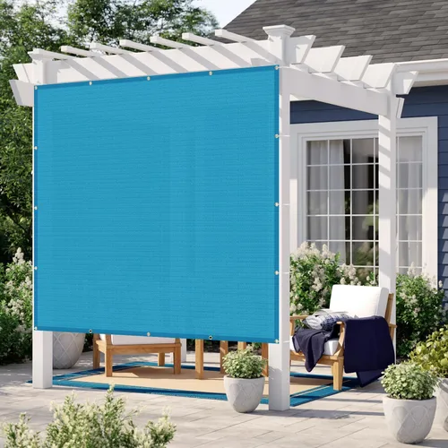 LOVE STORY HC-034 - Toldo de tela con ojales, cubierta con 95% de protección ultravioleta para pérgola y patio al aire libre, 12 x 16 pies, color