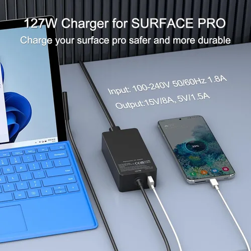 Miniatura 2 de Cargador Surface Pro de 127 W, Surface Book 3 Reemplazo del cargador para Microsoft Surface Book 3 2 1, Surface Pro X 9 8 7 6 5 4 3, Surface Laptop