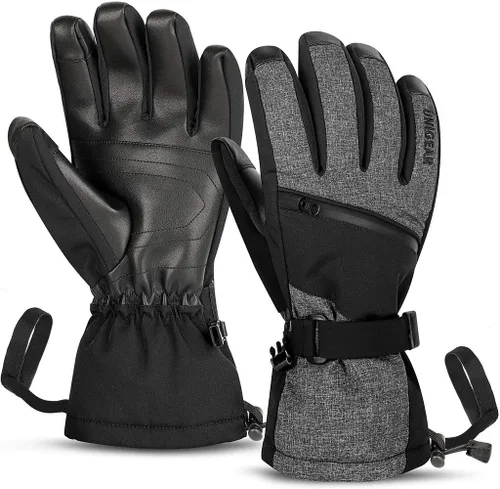 Guantes de esquí Unigear impermeables para pantalla táctil, guantes de snowboard, para clima frío, para hombres y mujeres.