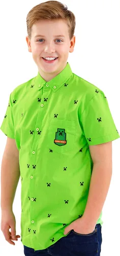 Miniatura 2 de Minecraft Camisa Creeper con botones para niño